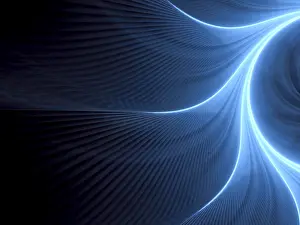 Dark Fractal Background Drucke: Dark wavy fractal background - abstract computer-generated image with copyspace