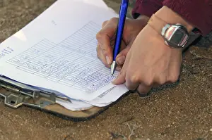 Scientific Research Station Drucke: Data sheet being filled in with scientific data