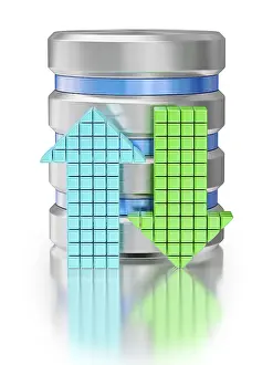 Creative Background Image Drucke: Database upload download creative concept background