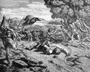 Christian Landscape Art Drucke: David and Goliath, First Book of Samuel