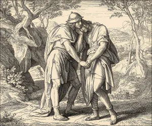 Old Testament Scripture Drucke: David and Jonathan, Old Testament
