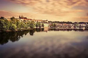 Gothic Style Architecture Europe Drucke: Dawn in Prague