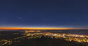 Lower Austria Night Shot Drucke: Dawn with starry sky over Ternitz