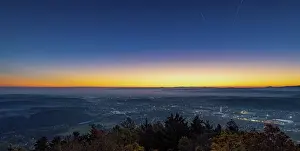 Lower Austria Drucke: Dawn over Ternitz, Lower Austria, Austria
