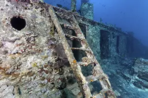 Red Sea Shipwreck Drucke: Deck superstructure with stairs