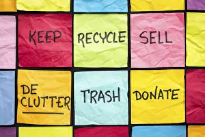 Waste Separation Drucke: Declutter concept (keep, recycle)