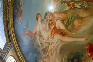 Roman Civilization Architecture Drucke: Decorative ceiling art showcasing classical figures