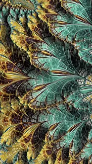 Fractal Background Drucke: Decorative fractal background - abstract computer-generated image