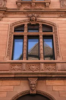 Southern Germany Exterior View Drucke: Detail of a decorative house facade