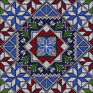 Palestinian Seamless Pattern Drucke: Decorative Palestinian seamless pattern in colors