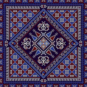 Seamless Background Image Drucke: Decorative Palestinian seamless pattern in colors