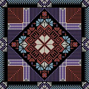 Palestinian Seamless Pattern Drucke: Decorative Palestinian seamless pattern in colors