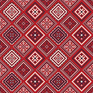 Russian Embroidery Pattern Drucke: Decorative repeating pattern inspired by traditional Russian embroidery