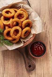 Deep Fried Onion Rings Drucke: Deep fried onion rings, appetizer