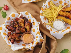 Fast Food Meal Ideas Drucke: Delectable spread of chicken wings