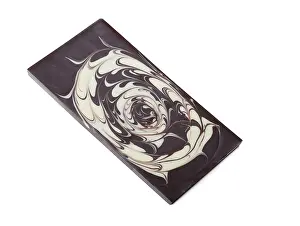 Gourmet Dessert Photography Drucke: Delicious bar of mixed chocolate with pattern