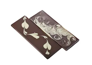 Freshly Baked Chocolates Drucke: Two delicious bar of mixed chocolate with patterns