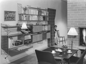Black And White Interior Photo Drucke: The designers of the Swedish String shelf