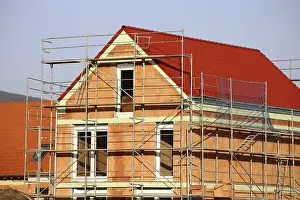 Construction Site Photos Drucke: Detached house under construction