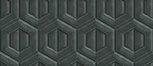 Abstract Interior Design Drucke: A detailed 3D geometric pattern featuring hexagonal stripes