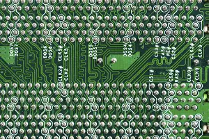 Printed Wiring Board PWB Drucke: Detailed view computer circuit board