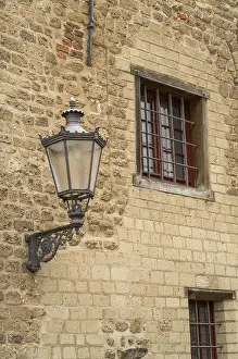 Deserted Street Scene Drucke: Details of a medieval building