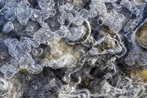 Close Up Ice Crystals Drucke: Details, shapes and structures of ice