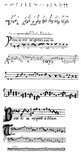 Handwritten Sheet Music Drucke: Development in sheet music by Neumen