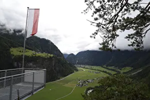 Panoramic View Of Alps Drucke: Devil's pulpit, view, viewing platform