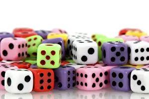 Colorful Dice Drucke: Many dices in different colors