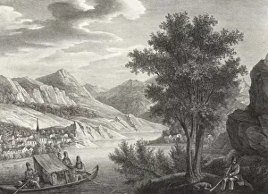 Danube River Romania Drucke: Die Donau im Banat oder Bannat