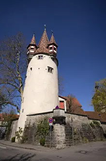 Deserted City Building Germany Drucke: Diebsturm, octagonal pointed cone helmet