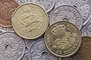 European Currency Crisis Drucke: Different coins of Danish Krone