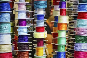 Deserted Market Sale Booth Drucke: Different coloured borders on rolls