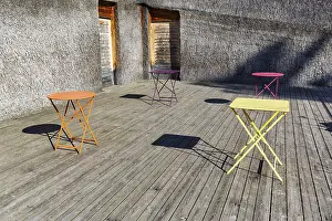 Swedish Modern Architecture Drucke: Different coloured folding tables