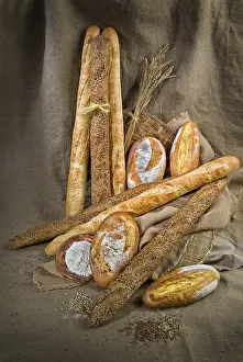Pastry Photography Drucke: Different kinds of bread and pastry