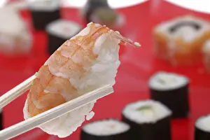 Close Up Sushi Drucke: Different kinds of sushi