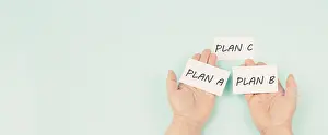 Business Strategy Planning Drucke: Different plan a or b option, taking opportunity