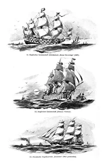 Old Sailing Vessels Drucke: Different ships, historic image