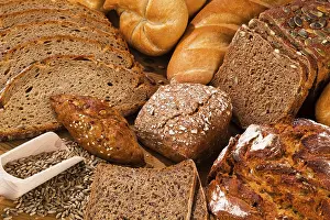 Austrian Baked Goods Drucke: Several different types of bread