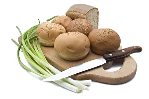 Different types of bread isolated on white