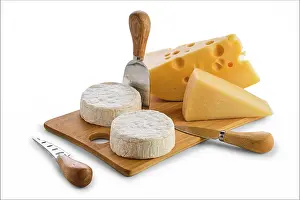 Cheese Varieties Drucke: Different types of cheeses, brie