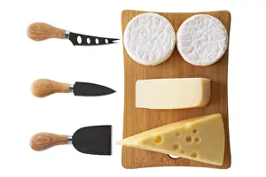 Diverse Snack Options Drucke: Different types of cheeses, brie