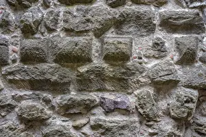 Deserted Stone Walls Drucke: Different types of stone processed into a wall Format-filling
