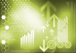 Futuristic Digital Depiction Drucke: Digital background image with graphs and diagrams