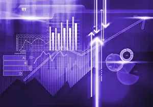 Digital Background Image Drucke: Digital background image with graphs and diagrams