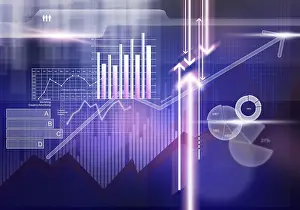Digital Background Image Drucke: Digital background image with graphs and diagrams