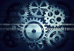 Digitally Generated Image Drucke: Digital code, illustration