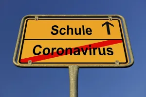 Corona Crisis End Drucke: Digital Composing, symbolic picture