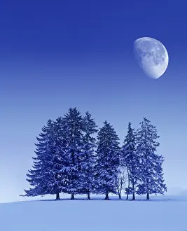 Atmospheric Evening Sky Europe Drucke: Digital Composing, winter landscape